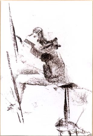 Man Sketching at Easel